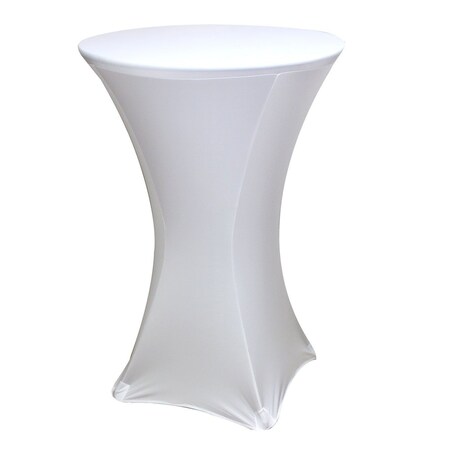 Atlas Commercial Products Spandex Fitted Stretch Table Cover for 30" Cocktail Table, White SP-CTC-01